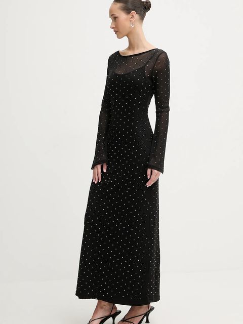 Never Fully Dressed sukienka kolor czarny maxi prosta NFDDR3122