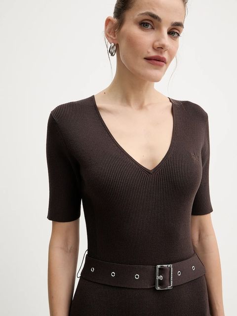 Karl Lagerfeld sukienka kolor brązowy midi dopasowana A4W13026 - zdjęcie produktu nr 2