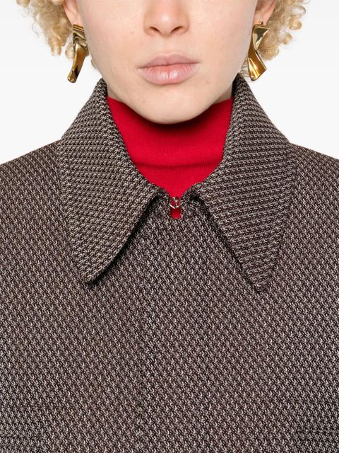 Victoria Beckham jacquard single-breasted coat - Brown