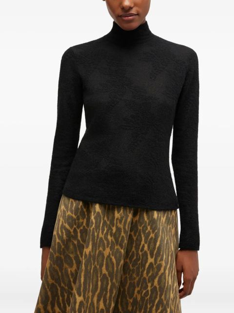 GANNI high-neck buttoned sweater - Black