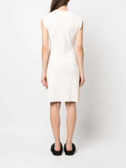 Yves Salomon fine-ribbed sleeveless mini dress - Neutrals