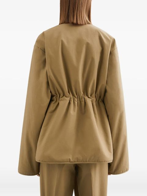 Jil Sander logo-embroidered jacket - Brown