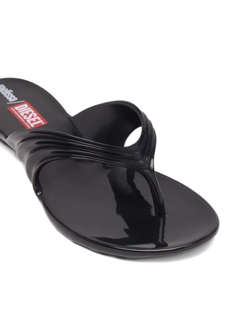Diesel x Melissa pleated thong sandals - Black