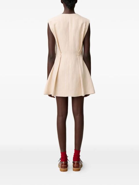 Claudie Pierlot buttoned striped mini dress - Neutrals