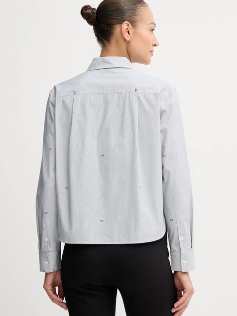 Joop! koszula bawełniana damska kolor szary relaxed z kołnierzykiem klasycznym 30048940