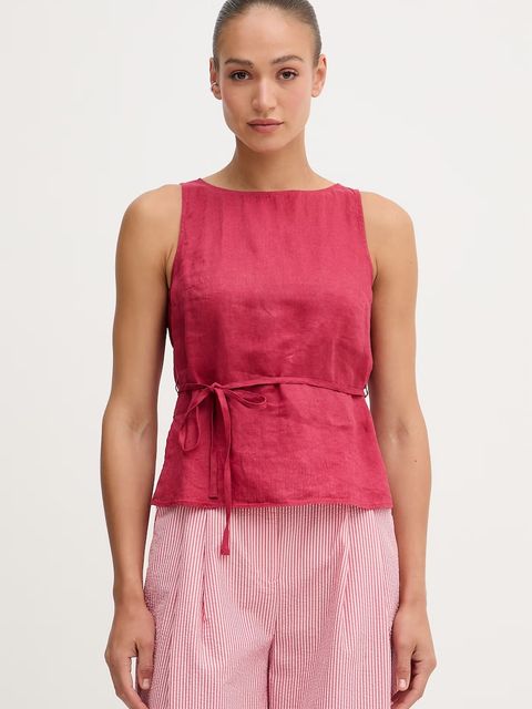 United Colors of Benetton top damski lniany - zdjęcie produktu nr 1