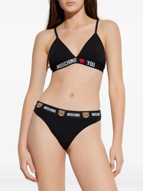 Moschino logo-waistband briefs - Black