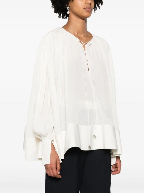 Lanvin gathered drop-shoulder kaftan - Neutrals - zdjęcie produktu nr 2