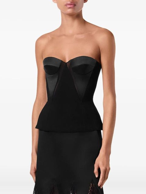Versace satin-panelled bustier top - Black