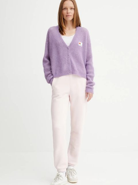 American Vintage kardigan wełniany damski kolor fioletowy lekki NEN19A - zdjęcie produktu nr 2