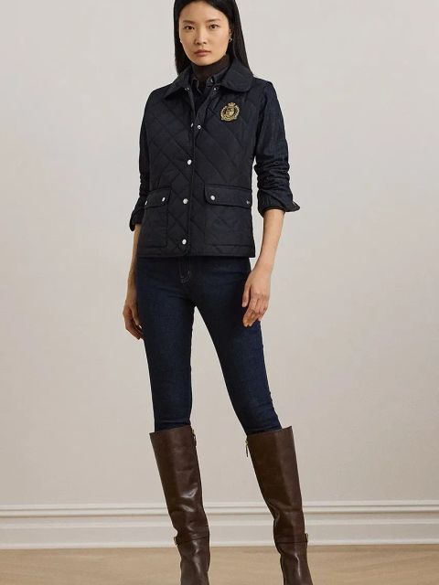 Lauren Ralph Lauren bezrękawnik damski kolor granatowy przejściowy 297967141