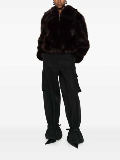 The Attico buckle-detail pocket trousers - Black