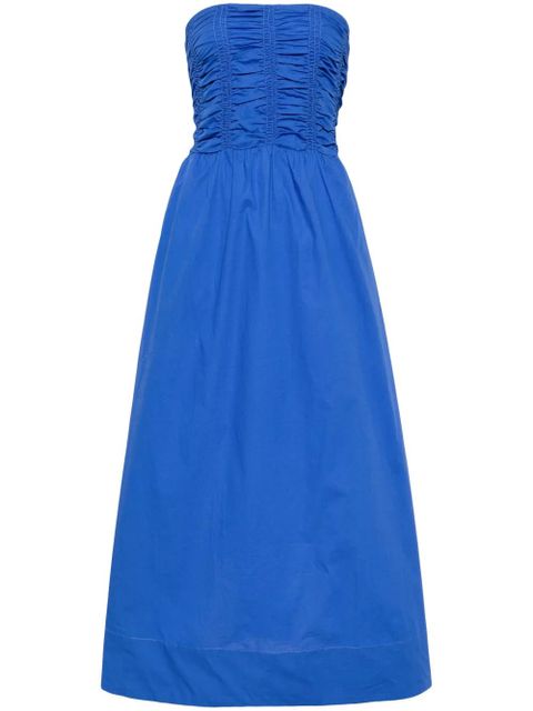 Faithfull the Brand Dominquez organic cotton strapless dress - Blue - zdjęcie produktu nr 1