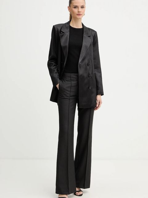 Guess marynarka JEMMA kolor czarny dwurzędowa wzorzysta W5BN83 WH9B0