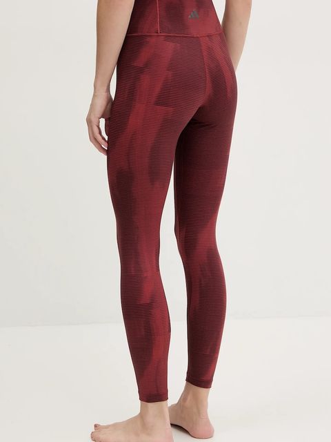 adidas Performance legginsy do jogi All Me kolor bordowy wzorzyste JJ3874