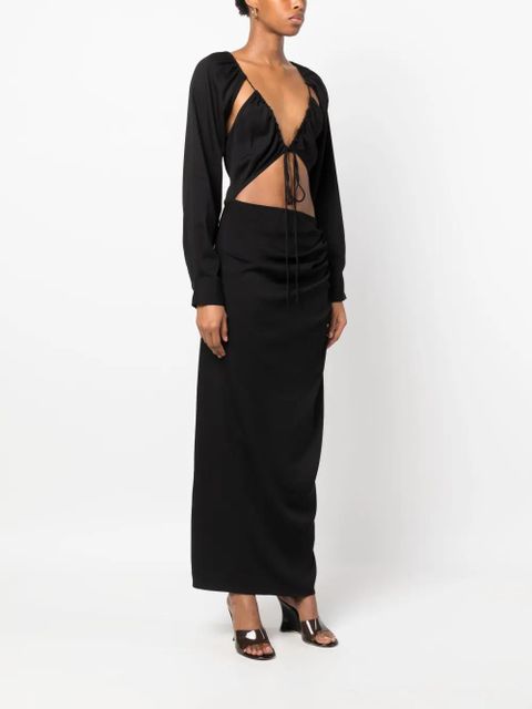 Christopher Esber cut-out long-sleeved dress - Black