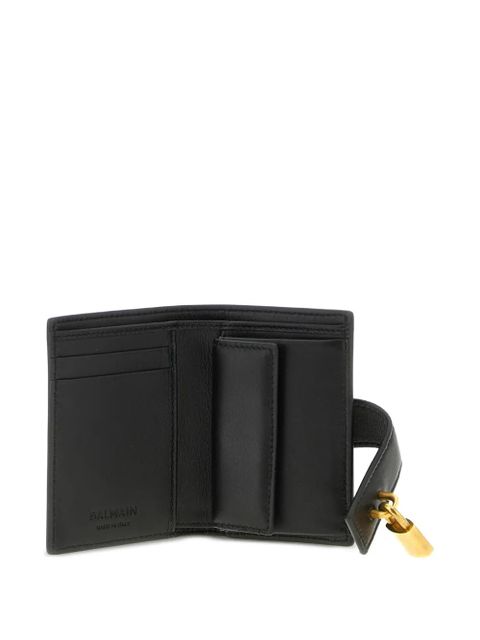 Balmain padlock leather wallet - Black