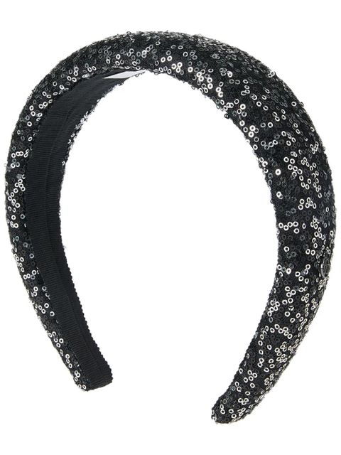 Maison Michel Miwa sequin-embellished headband - Black - zdjęcie produktu nr 1