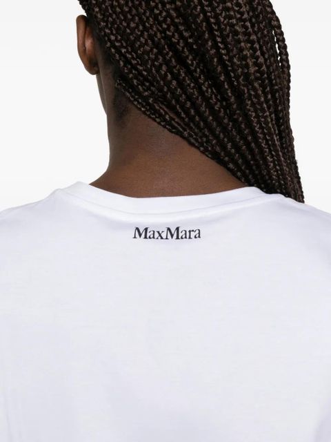 Max Mara sequin-embellished graphic-print T-shirt - White
