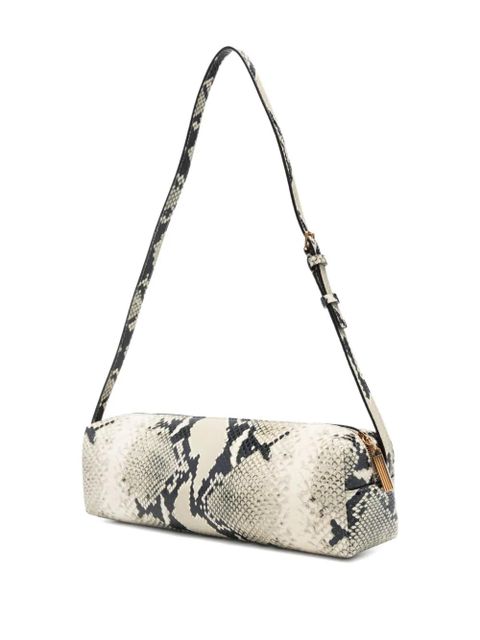 KHAITE snakeskin cylindrical shoulder bag - Neutrals