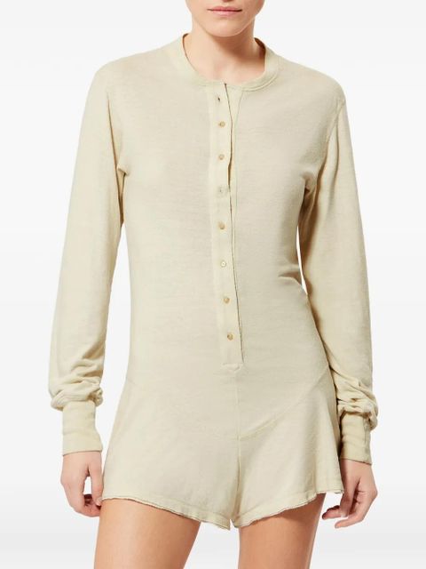 ISABEL MARANT Tina buttoned long-sleeved playsuit - Neutrals