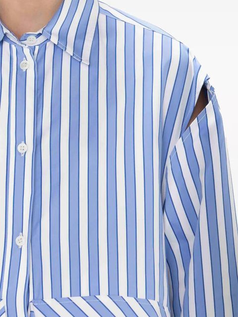 JW Anderson striped draped cotton shirt - Blue