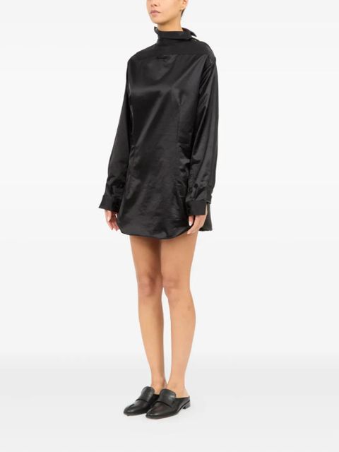 MM6 Maison Margiela high-neck satin dress - Black