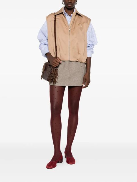 Maje flower-detail zip-front waistcoat - Neutrals