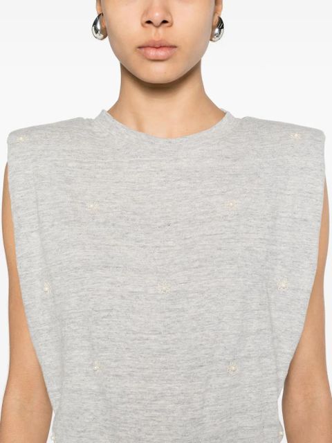 Golden Goose Isabel shoulder-pads T-shirt - Grey