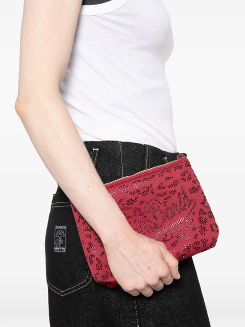 MC2 Saint Barth Aline crystal-embellished leopard-pattern clutch bag - Red - zdjęcie produktu nr 2