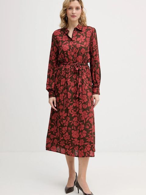 United Colors of Benetton sukienka kolor czerwony midi rozkloszowana 40IGDV0C1 - zdjęcie produktu nr 1