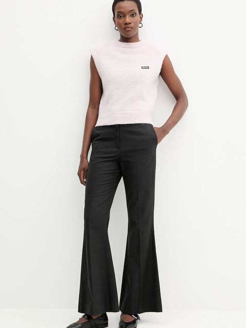 Rotate kamizelka z wełną damski kolor różowy lekki 114280191