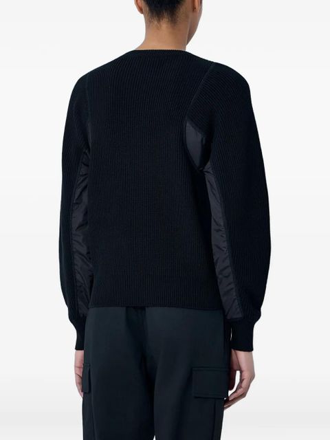 Moncler ribbed contrast-panel sweater - Black