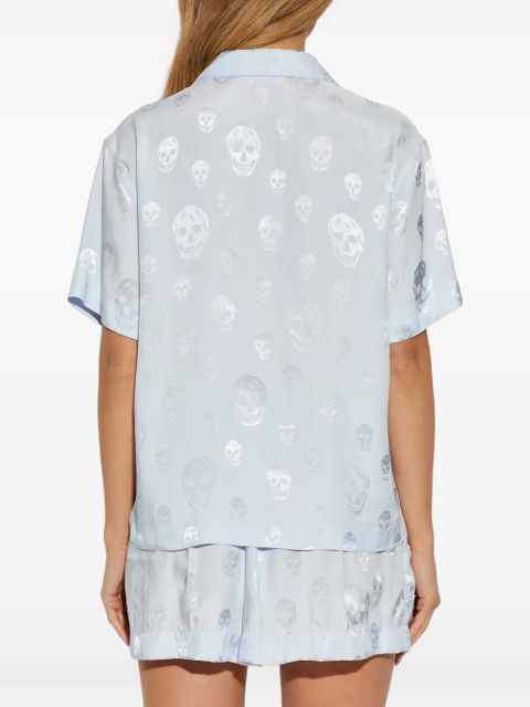 Alexander McQueen skull-print button shirt - Blue