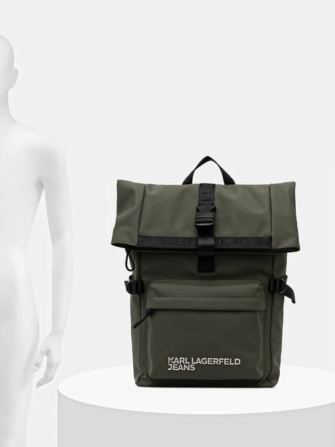 Karl Lagerfeld Jeans plecak kolor zielony duży gładki A3M30246