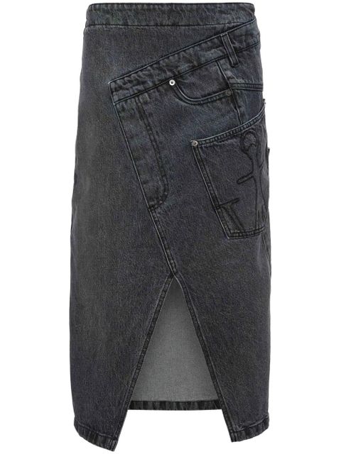 JW Anderson twisted denim midi skirt - Grey - zdjęcie produktu nr 1