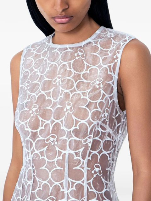 Cecilie Bahnsen floral lace midi dress - White