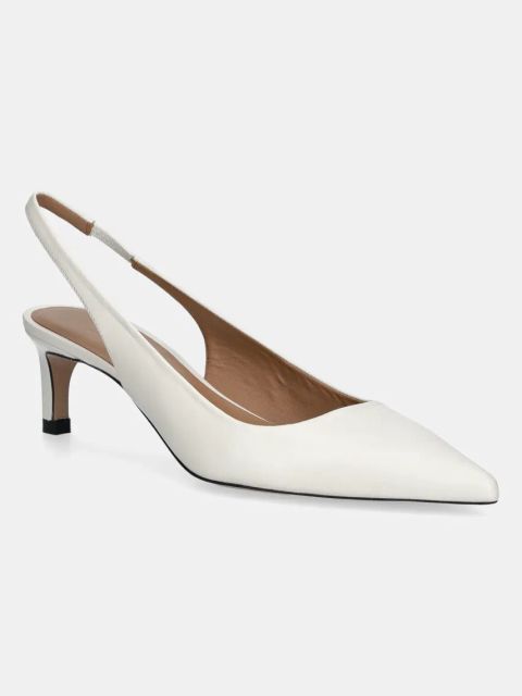 BOSS szpilki skórzane Janet kolor biały 50542378