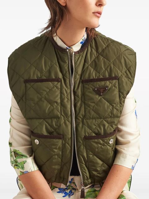 Prada Light Re-Nylon quilted vest - Green