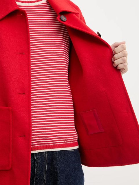 Marc O'Polo kurtka z domieszką wełny kolor czerwony przejściowa 600005170009