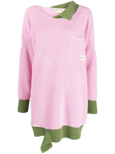 Marni Shetland asymmetric jumper - Pink - zdjęcie produktu nr 1