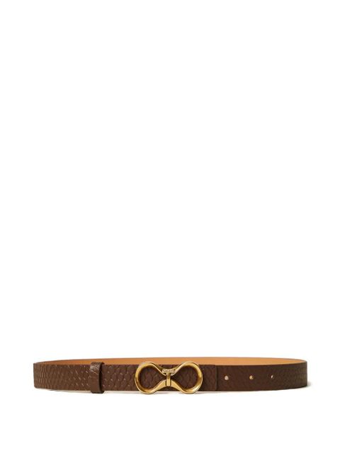 TWINSET textured leather belt - Brown - zdjęcie produktu nr 1