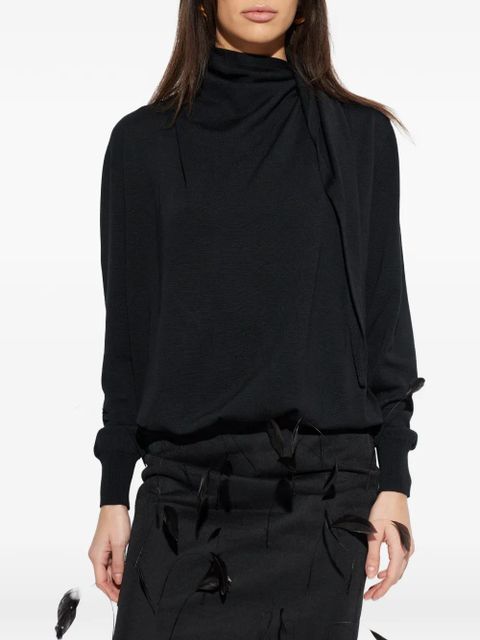 Jil Sander roll-neck draped sweater - Black