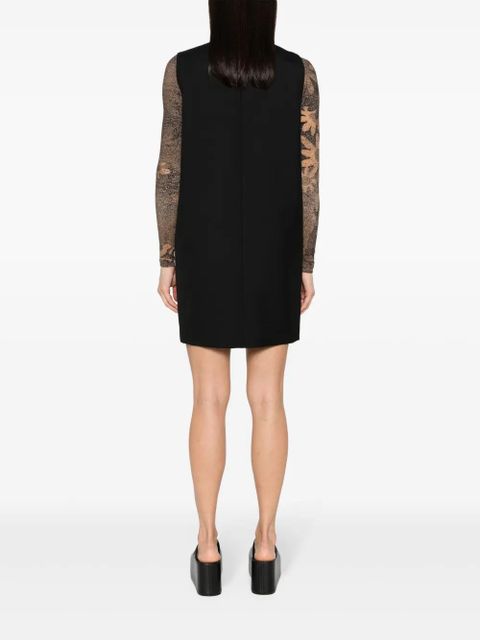 MM6 Maison Margiela single-stitch-logo twill mini dress - Black