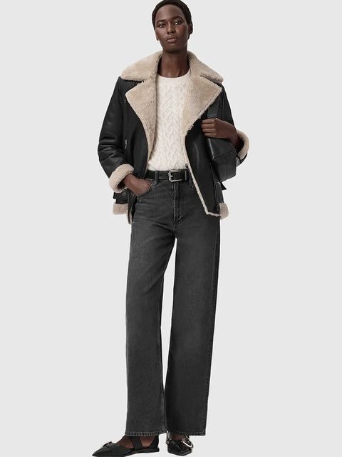 AllSaints kurtka skórzana SOLA damska kolor czarny W120LB