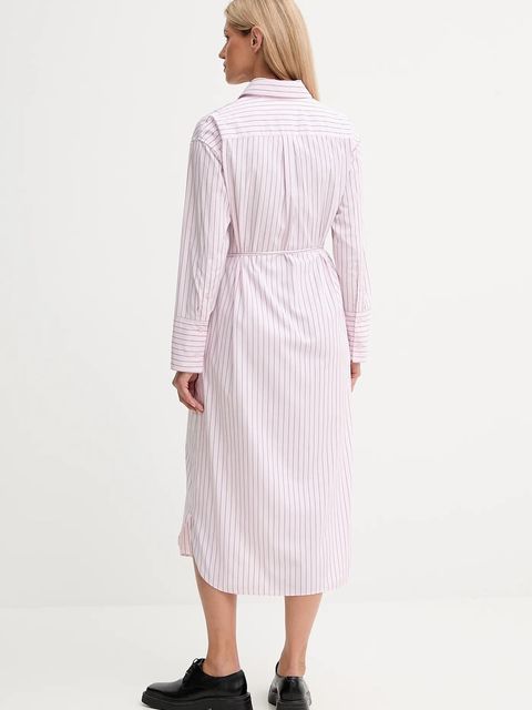 Kenzo sukienka bawełniana kolor różowy midi prosta FF62RO4049LU - zdjęcie produktu nr 2