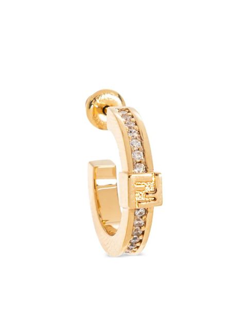 FENDI ff crystal hoop earrings - Gold
