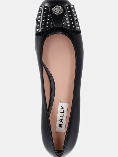 Bally baleriny skórzane B-BOW-STUDS kolor czarny WA051X
