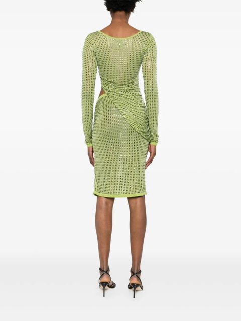 Christopher Esber Cirrus Hotfix Cutaway midi dress - Green