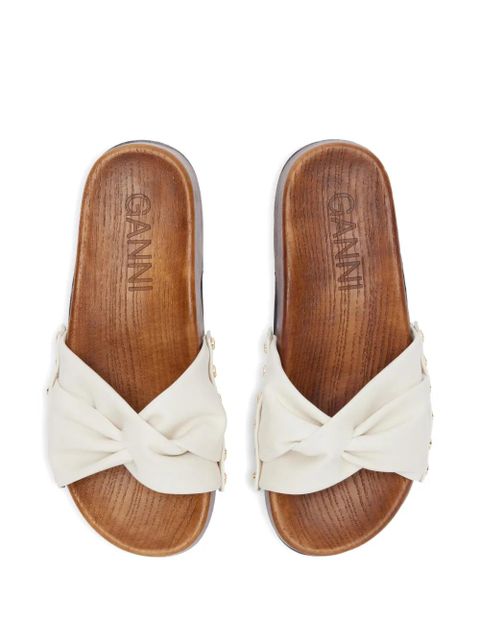 GANNI twist-detail sandals - White